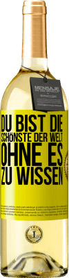 29,95 € Kostenloser Versand | Weißwein WHITE Ausgabe Du bist die Schönste der Welt, ohne es zu wissen Gelbes Etikett. Anpassbares Etikett Junger Wein Ernte 2023 Verdejo