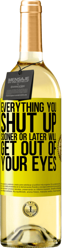 29,95 € 免费送货 | 白葡萄酒 WHITE版 迟早关闭的所有内容都不会显示出来 黄色标签. 可自定义的标签 青年酒 收成 2025 Verdejo