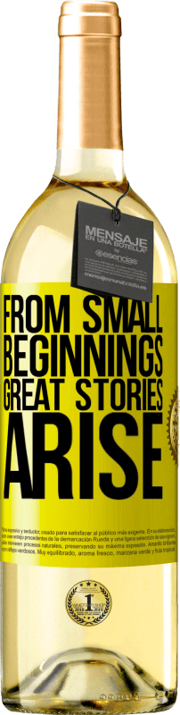 29,95 € Free Shipping | White Wine WHITE Edition From small beginnings great stories arise Yellow Label. Customizable label Young wine Harvest 2023 Verdejo