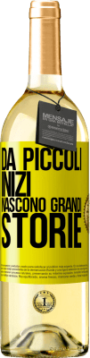 29,95 € Spedizione Gratuita | Vino bianco Edizione WHITE Da piccoli inizi nascono grandi storie Etichetta Gialla. Etichetta personalizzabile Vino giovane Raccogliere 2023 Verdejo