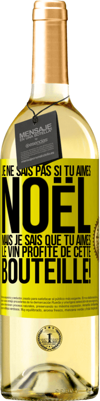 29,95 € Envoi gratuit | Vin blanc Édition WHITE Je ne sais pas si tu aimes Noël mais je sais que tu aimes le vin. Profite de cette bouteille! Étiquette Jaune. Étiquette personnalisable Vin jeune Récolte 2024 Verdejo