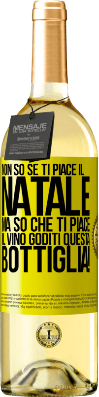 29,95 € Spedizione Gratuita | Vino bianco Edizione WHITE Non so se ti piace il Natale, ma so che ti piace il vino. Goditi questa bottiglia! Etichetta Gialla. Etichetta personalizzabile Vino giovane Raccogliere 2024 Verdejo