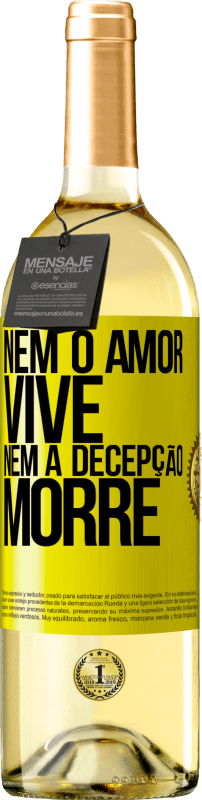 29,95 € Envio grátis | Vinho branco Edição WHITE Nem o amor vive, nem a decepção morre Etiqueta Amarela. Etiqueta personalizável Vinho jovem Colheita 2024 Verdejo