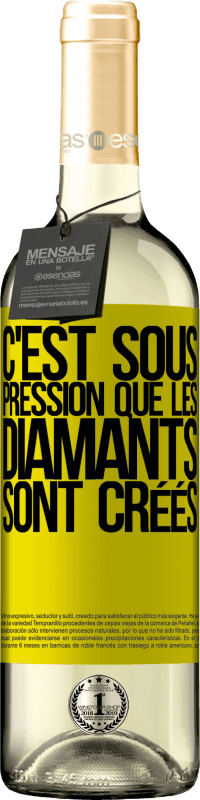 29,95 € Envoi gratuit | Vin blanc Édition WHITE C'est sous pression que les diamants sont créés Étiquette Jaune. Étiquette personnalisable Vin jeune Récolte 2025 Verdejo
