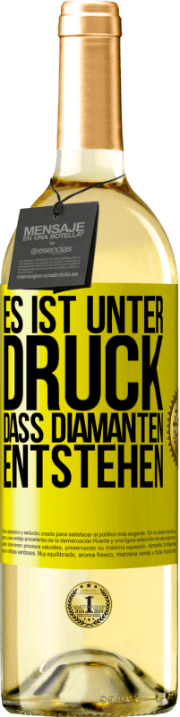 29,95 € Kostenloser Versand | Weißwein WHITE Ausgabe Es ist unter Druck, dass Diamanten entstehen Gelbes Etikett. Anpassbares Etikett Junger Wein Ernte 2025 Verdejo