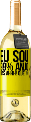 29,95 € Envio grátis | Vinho branco Edição WHITE Eu sou 99% anjo, mas ahhh! que 1% Etiqueta Amarela. Etiqueta personalizável Vinho jovem Colheita 2024 Verdejo