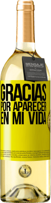 29,95 € Envío gratis | Vino Blanco Edición WHITE Gracias por aparecer en mi vida Etiqueta Amarilla. Etiqueta personalizable Vino joven Cosecha 2025 Verdejo