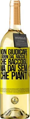 29,95 € Spedizione Gratuita | Vino bianco Edizione WHITE Non giudicare i giorni dal raccolto che raccogli, ma dai semi che pianti Etichetta Gialla. Etichetta personalizzabile Vino giovane Raccogliere 2024 Verdejo