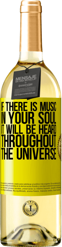 29,95 € Free Shipping | White Wine WHITE Edition If there is music in your soul, it will be heard throughout the universe Yellow Label. Customizable label Young wine Harvest 2024 Verdejo