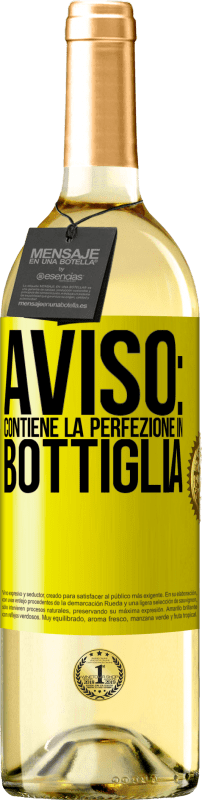 29,95 € Spedizione Gratuita | Vino bianco Edizione WHITE Avviso: contiene la perfezione in bottiglia Etichetta Gialla. Etichetta personalizzabile Vino giovane Raccogliere 2024 Verdejo