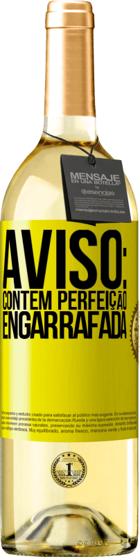29,95 € Envio grátis | Vinho branco Edição WHITE Aviso: contém perfeição engarrafada Etiqueta Amarela. Etiqueta personalizável Vinho jovem Colheita 2025 Verdejo