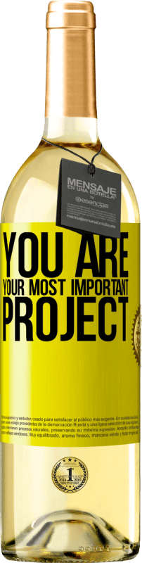 29,95 € Free Shipping | White Wine WHITE Edition You are your most important project Yellow Label. Customizable label Young wine Harvest 2025 Verdejo