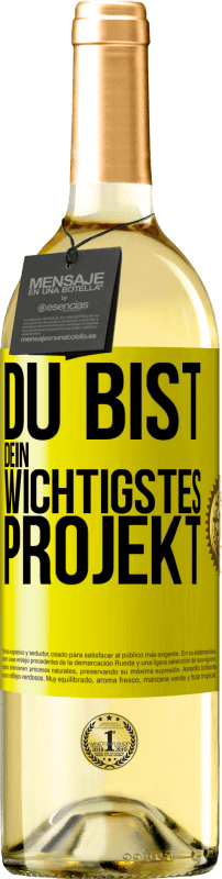 29,95 € Kostenloser Versand | Weißwein WHITE Ausgabe Du bist dein wichtigstes Projekt Gelbes Etikett. Anpassbares Etikett Junger Wein Ernte 2024 Verdejo