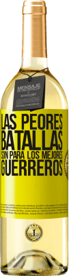 29,95 € Envío gratis | Vino Blanco Edición WHITE Las peores batallas son para los mejores guerreros Etiqueta Amarilla. Etiqueta personalizable Vino joven Cosecha 2023 Verdejo