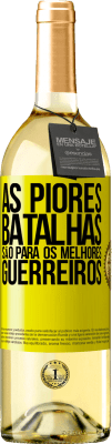 29,95 € Envio grátis | Vinho branco Edição WHITE As piores batalhas são para os melhores guerreiros Etiqueta Amarela. Etiqueta personalizável Vinho jovem Colheita 2023 Verdejo