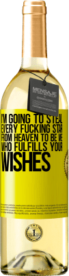 29,95 € 免费送货 | 白葡萄酒 WHITE版 我要从天堂偷走所有他妈的明星，成为满足您愿望的我 黄色标签. 可自定义的标签 青年酒 收成 2025 Verdejo
