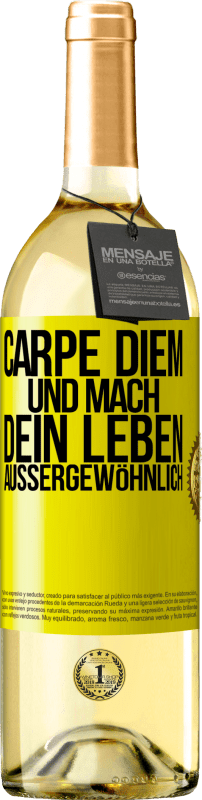 29,95 € Kostenloser Versand | Weißwein WHITE Ausgabe Carpe Diem und mach dein Leben außergewöhnlich Gelbes Etikett. Anpassbares Etikett Junger Wein Ernte 2024 Verdejo