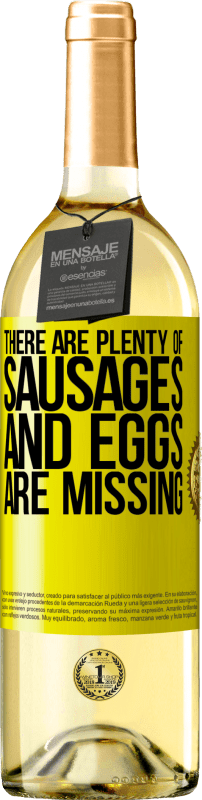 29,95 € 免费送货 | 白葡萄酒 WHITE版 缺少很多香肠和鸡蛋 黄色标签. 可自定义的标签 青年酒 收成 2025 Verdejo