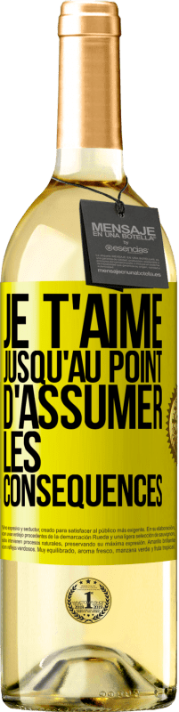 29,95 € Envoi gratuit | Vin blanc Édition WHITE Je t'aime jusqu'au point d'assumer les conséquences Étiquette Jaune. Étiquette personnalisable Vin jeune Récolte 2024 Verdejo