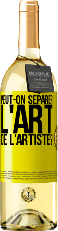 29,95 € Envoi gratuit | Vin blanc Édition WHITE Peut-on séparer l'art de l'artiste? Étiquette Jaune. Étiquette personnalisable Vin jeune Récolte 2025 Verdejo