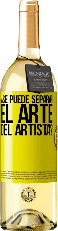 29,95 € Envío gratis | Vino Blanco Edición WHITE ¿Se puede separar el arte del artista? Etiqueta Amarilla. Etiqueta personalizable Vino joven Cosecha 2025 Verdejo