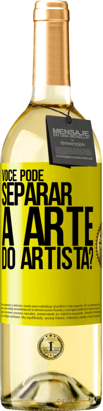 29,95 € Envio grátis | Vinho branco Edição WHITE você pode separar a arte do artista? Etiqueta Amarela. Etiqueta personalizável Vinho jovem Colheita 2024 Verdejo