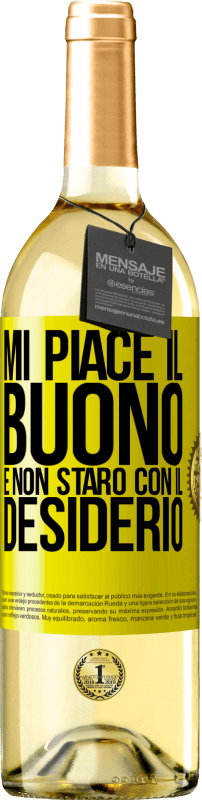 29,95 € Spedizione Gratuita | Vino bianco Edizione WHITE Mi piace il buono e non starò con il desiderio Etichetta Gialla. Etichetta personalizzabile Vino giovane Raccogliere 2024 Verdejo