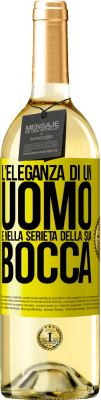 29,95 € Spedizione Gratuita | Vino bianco Edizione WHITE L'eleganza di un uomo è nella serietà della sua bocca Etichetta Gialla. Etichetta personalizzabile Vino giovane Raccogliere 2023 Verdejo