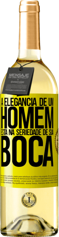 29,95 € Envio grátis | Vinho branco Edição WHITE A elegância de um homem está na seriedade de sua boca Etiqueta Amarela. Etiqueta personalizável Vinho jovem Colheita 2024 Verdejo