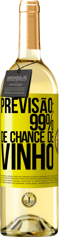 29,95 € Envio grátis | Vinho branco Edição WHITE Previsão: 99% de chance de vinho Etiqueta Amarela. Etiqueta personalizável Vinho jovem Colheita 2024 Verdejo