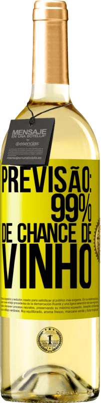 29,95 € Envio grátis | Vinho branco Edição WHITE Previsão: 99% de chance de vinho Etiqueta Amarela. Etiqueta personalizável Vinho jovem Colheita 2025 Verdejo