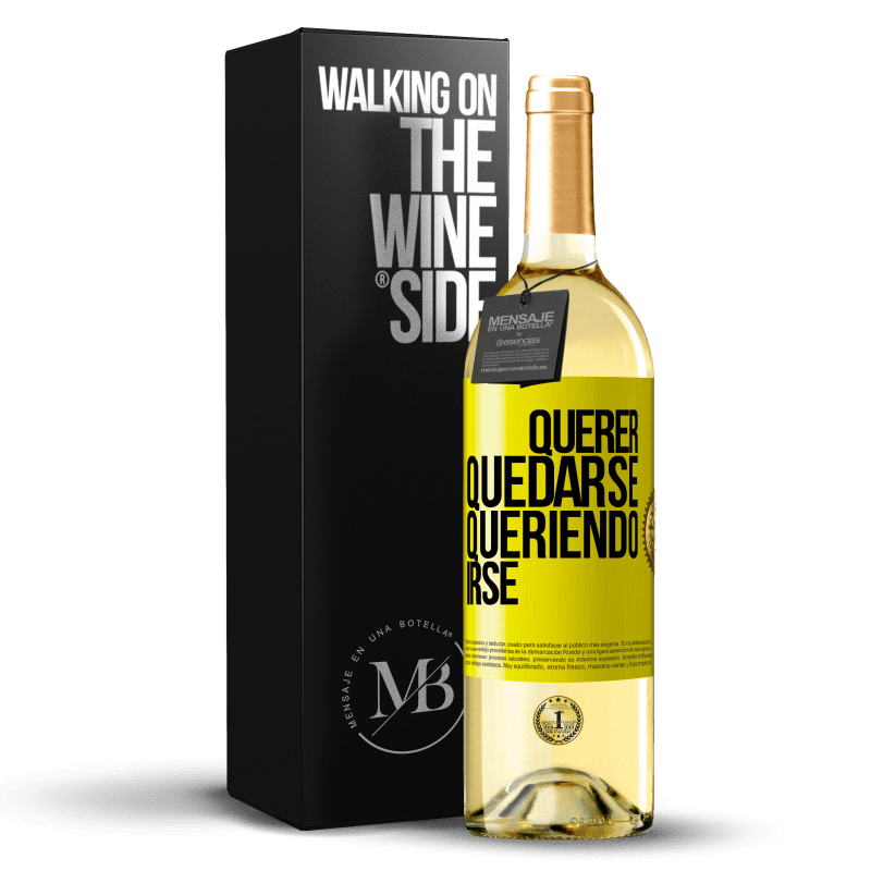 29,95 € Бесплатная доставка | Белое вино Издание WHITE Желая остаться желая уйти Желтая этикетка. Настраиваемая этикетка Молодое вино Урожай 2022 Verdejo