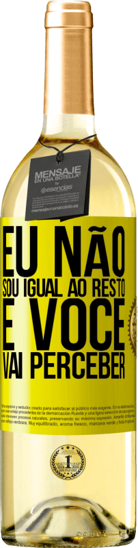 29,95 € Envio grátis | Vinho branco Edição WHITE Eu não sou igual ao resto, e você vai perceber Etiqueta Amarela. Etiqueta personalizável Vinho jovem Colheita 2024 Verdejo