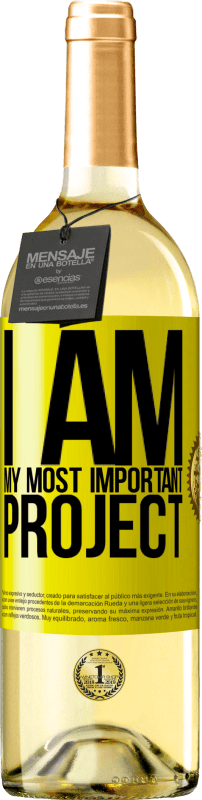 29,95 € Free Shipping | White Wine WHITE Edition I am my most important project Yellow Label. Customizable label Young wine Harvest 2023 Verdejo
