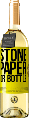 29,95 € 免费送货 | 白葡萄酒 WHITE版 石头，纸或瓶子 黄色标签. 可自定义的标签 青年酒 收成 2025 Verdejo