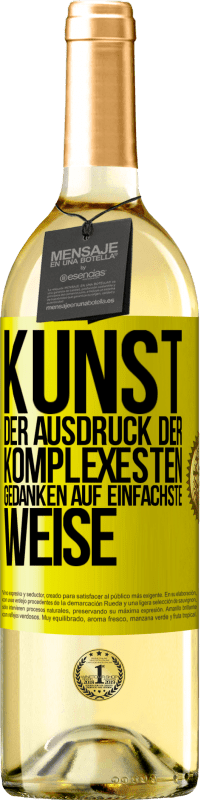 29,95 € Kostenloser Versand | Weißwein WHITE Ausgabe KUNST. Der Ausdruck der komplexesten Gedanken auf einfachste Weise Gelbes Etikett. Anpassbares Etikett Junger Wein Ernte 2024 Verdejo