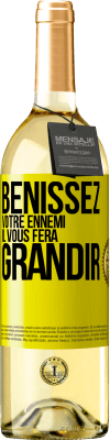 29,95 € Envoi gratuit | Vin blanc Édition WHITE Bénissez votre ennemi. Il vous fera grandir Étiquette Jaune. Étiquette personnalisable Vin jeune Récolte 2024 Verdejo