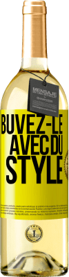 29,95 € Envoi gratuit | Vin blanc Édition WHITE Buvez-le avec du style Étiquette Jaune. Étiquette personnalisable Vin jeune Récolte 2023 Verdejo