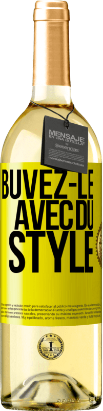 29,95 € Envoi gratuit | Vin blanc Édition WHITE Buvez-le avec du style Étiquette Jaune. Étiquette personnalisable Vin jeune Récolte 2023 Verdejo