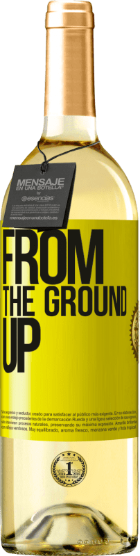 29,95 € Envío gratis | Vino Blanco Edición WHITE From The Ground Up Etiqueta Amarilla. Etiqueta personalizable Vino joven Cosecha 2024 Verdejo