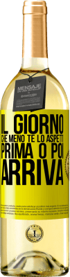 29,95 € Spedizione Gratuita | Vino bianco Edizione WHITE Il giorno che meno te lo aspetti, prima o poi arriva Etichetta Gialla. Etichetta personalizzabile Vino giovane Raccogliere 2024 Verdejo