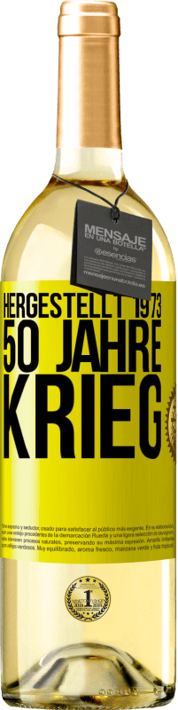 29,95 € Kostenloser Versand | Weißwein WHITE Ausgabe Hergestellt 1973. 50 Jahre Krieg Gelbes Etikett. Anpassbares Etikett Junger Wein Ernte 2023 Verdejo