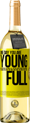 29,95 € Free Shipping | White Wine WHITE Edition One day you are young and the next day, you smell all the softeners from the supermarket to choose the one you take and take Yellow Label. Customizable label Young wine Harvest 2024 Verdejo