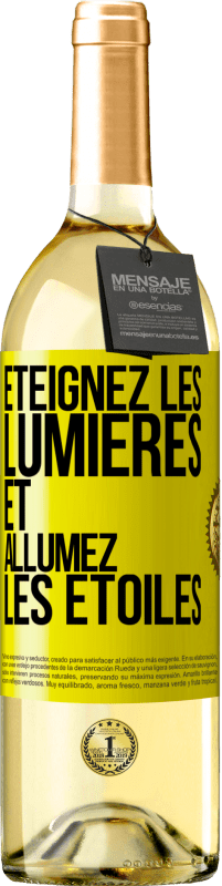 29,95 € Envoi gratuit | Vin blanc Édition WHITE Éteignez les lumières et allumez les étoiles Étiquette Jaune. Étiquette personnalisable Vin jeune Récolte 2024 Verdejo