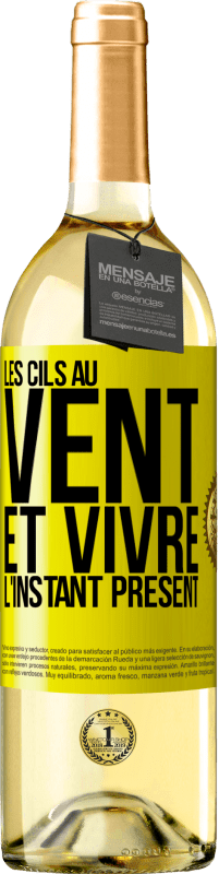 29,95 € Envoi gratuit | Vin blanc Édition WHITE Les cils au vent et vivre l'instant présent Étiquette Jaune. Étiquette personnalisable Vin jeune Récolte 2024 Verdejo