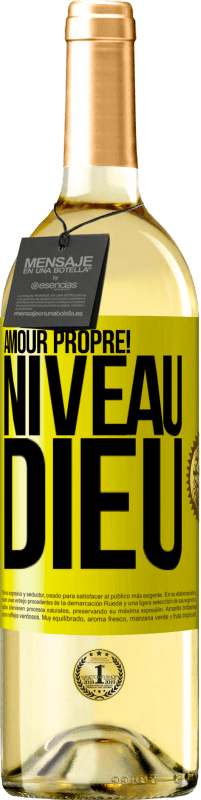 29,95 € Envoi gratuit | Vin blanc Édition WHITE Amour propre! Niveau Dieu Étiquette Jaune. Étiquette personnalisable Vin jeune Récolte 2024 Verdejo