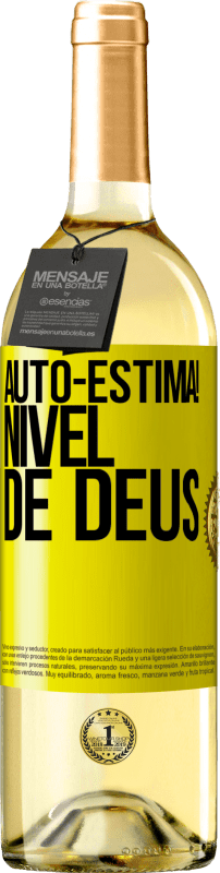 29,95 € Envio grátis | Vinho branco Edição WHITE Auto-estima! Nível de Deus Etiqueta Amarela. Etiqueta personalizável Vinho jovem Colheita 2024 Verdejo