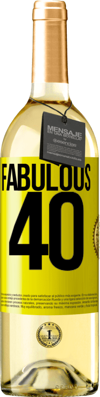 29,95 € Free Shipping | White Wine WHITE Edition Fabulous 40 Yellow Label. Customizable label Young wine Harvest 2021 Verdejo