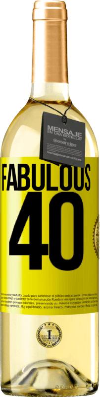 29,95 € Free Shipping | White Wine WHITE Edition Fabulous 40 Yellow Label. Customizable label Young wine Harvest 2024 Verdejo