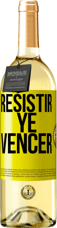 29,95 € Envío gratis | Vino Blanco Edición WHITE Resistir ye vencer Etiqueta Amarilla. Etiqueta personalizable Vino joven Cosecha 2023 Verdejo